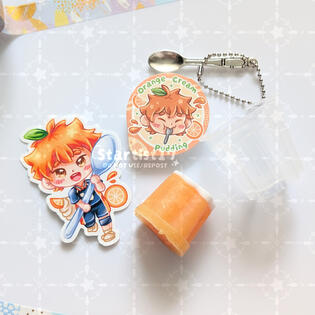 Orange Squishy Pudding Charm