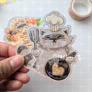 Holographic Raccoon Sticker