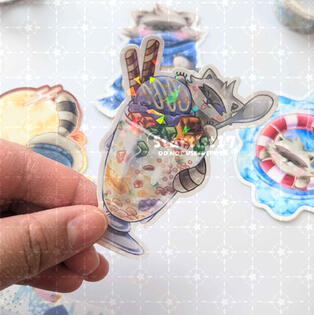 Holographic Raccoon Sticker