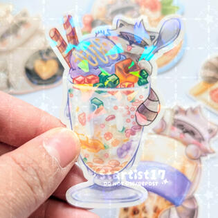 Holographic Raccoon Sticker