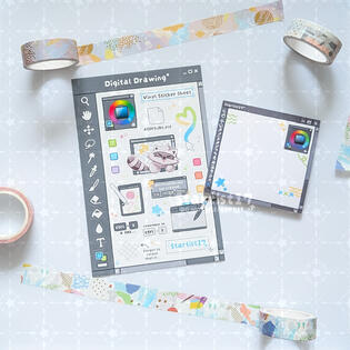 Digital Drawing Sticker Sheet and Sticky Notes