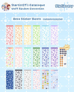 Deco Sticker Sheets. Merch Catalogue - April 2026